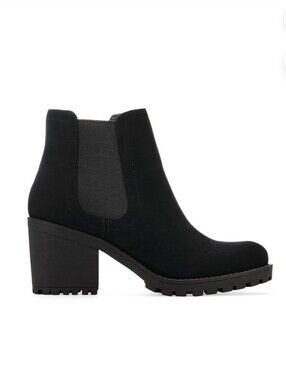 Sun + Stone NEW IN BOX Black Faux Suede Booties Sz 11